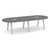 10' Signature Racetrack Conference Table with Metal VA Legs - Newport Gray Top, Silver Base