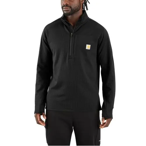 CARHARTT 106423 -  Force® Relaxed Fit Mock Neck Half-Zip T-Shirt - Black