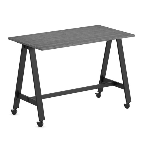 Signature Bistro Table 30" x 60" - Newport Grey with Black Legs