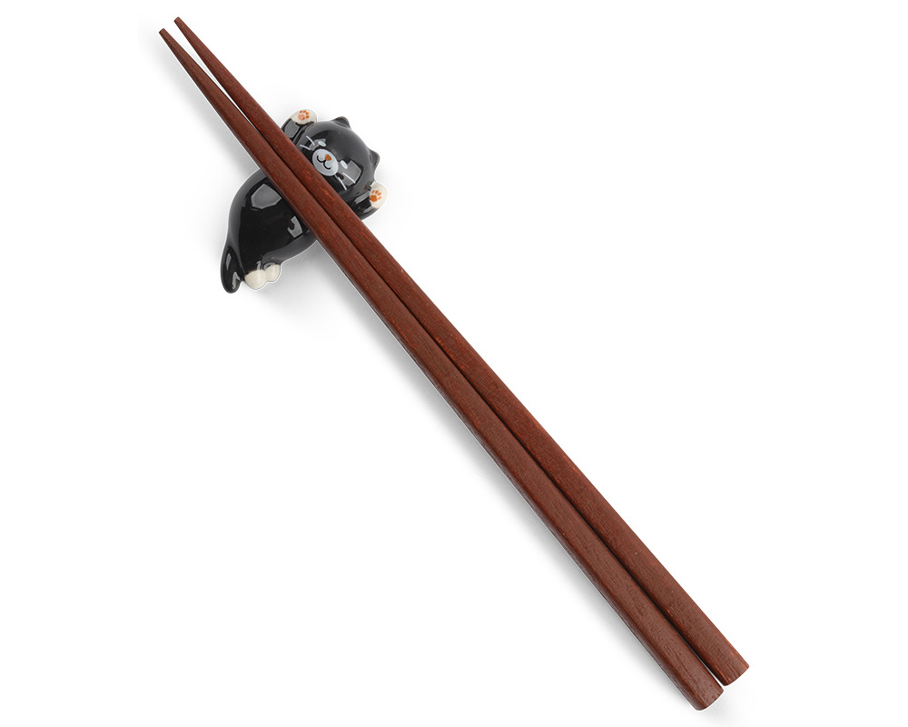 Chopstick Rest Cat Kuro Relaxing