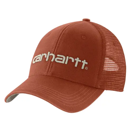 CARHARTT 101195 - Canvas Mesh-Back Logo Graphic Cap - Homestead Red/Grey Dunes