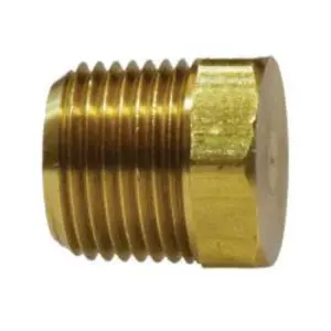 Cored Hex Head Plug, 3/8-in Male NPTF, Brass