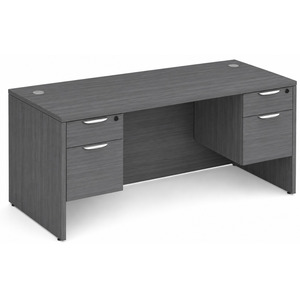 CLASD1031- Classic Desk 71" W x 36" D with Two Hanging Pedestals- Coastal Gray