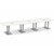 16' Classic Boat Shape Conference Table with Palmer Base - White Top, Silver Brushed Base
