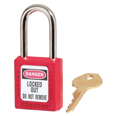 Safety Padlock - Thermoplastic - 1-1/2" Shackle - Red