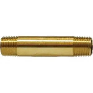 Long Nipple, 1/4-in MNPT x 1/4-in MNPT, 3-1/2 in, Brass