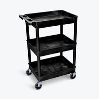 LUXOR STC111-B Tub Cart - Three Shelves