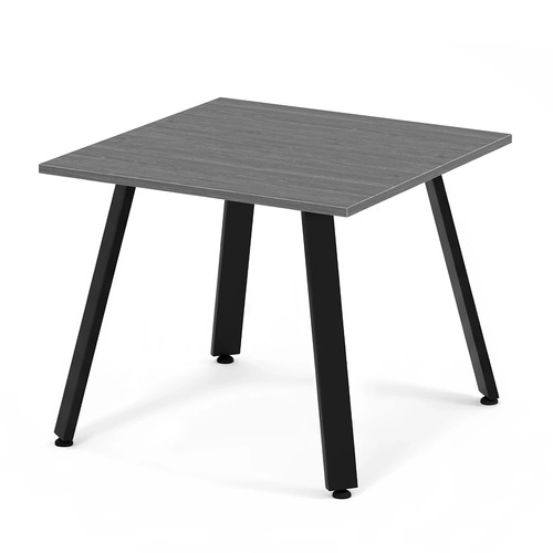 Signature Square Meeting Table 36"- Newport Grey with Black Metal Legs