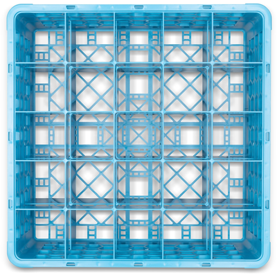 Carlisle RG25-214 Opticlean 25-Compartment Blue Glass Rack w/2 B