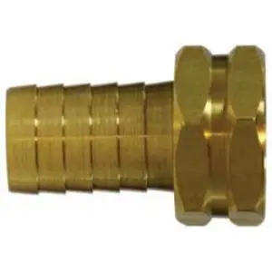 Straight Hex Swivel Adapter, 1-in Garden Hose Barbed x 3/4-in FGH, Brass