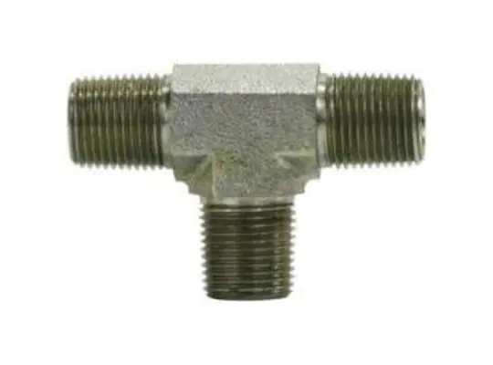 Pipe Tee, 3/4-in Male NPTF x 3/4-in Male NPTF x 3/4-in Male NPTF, Steel