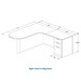CLALD1010R- L-Shaped Bullet Workstation 71" W x 30" D with 47" Return and Box/Box/File Pedestal- Maple/Black