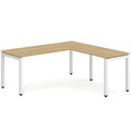 Elements L-Shape Desk 78" x 60" x 30"D - Aspen with White Legs