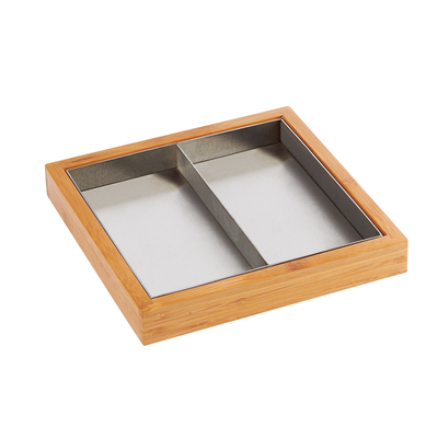 Cal-Mil 22052-60 9"W x 9"D x 1-1/2"H Bamboo Appetizer Tray