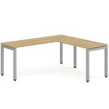 Elements L-Shape Desk 72" x 72" x 24"D - Aspen with Silver Legs