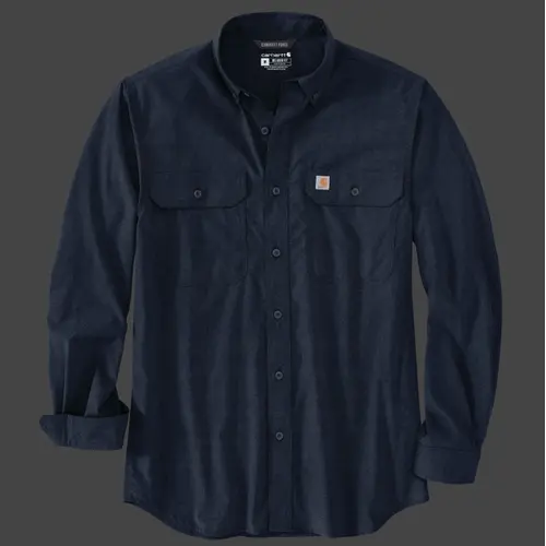 CARHARTT 105291 - Force Sun Defender Chambray RF LS Shirt - Navy