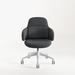 CHK73400 VIVA CLUB CHAIR w/ NYLON BASE - White base, Charcoal Seat