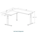 Enhance Electric Height-Adjustable L-Shape Desk 60" X 60" -  Modern Walnut with White Base