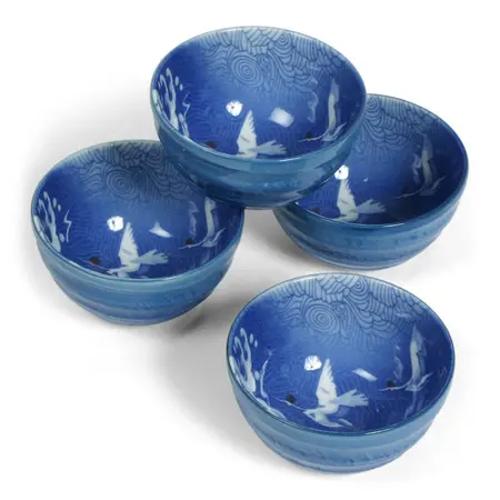 Blue Cranes Bowl Set at Miya