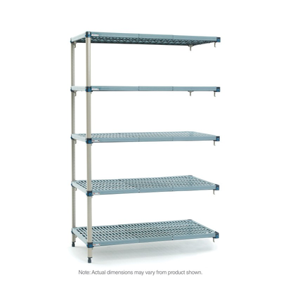 Metro 5AQ437G3 Metromax Q Add-On Shelving Unit 36"W X 21"D X 74"H Open Grid Polymer Shelves