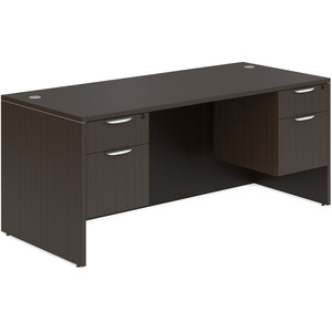 CLASD1029- Classic Desk 71" W x 30" D with Two Hanging Pedestals- Espresso
