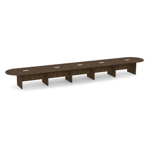 24ft Racetrack, slab base Conference Table: MODERN WALNUT 