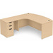 CLALD1008L- Left-Handed Bowfront L-Desk 71" W x 36" D with 47" Return and Box/Box/File Pedestal- Maple