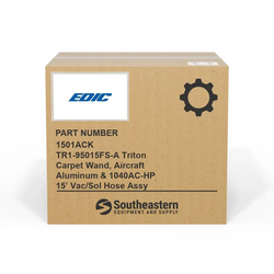 Edic - 1501ACK - TR1-95015FS-A Triton Carpet Wand, Aircraft Aluminum & 1040AC-HP 15’ Vac/Sol Hose Assy