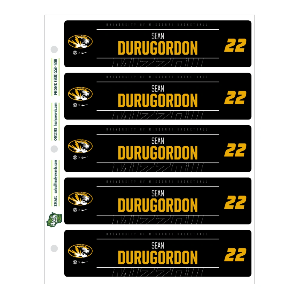 Healy Awards - Road Game Locker Tag Sheets