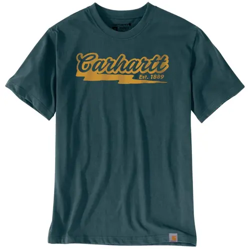 Carhartt 107906 - Mens Irvine Relaxed Script 1889 T-Shirt - Dark Harbour Teal