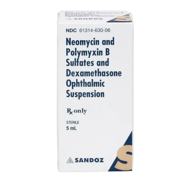 Neomycin, Poly B & Dexamethasone, Suspension, 0.1%, 5 mL (1/ea) Drops NDC 61314063006