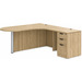 CLALD1010R- L-Shaped Bullet Workstation 71" W x 30" D with 47" Return and Box/Box/File Pedestal- Aspen/Silver