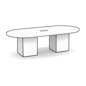 Conference Tables: Racetrack Top, Cube Base