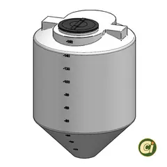 150 Gallon Plastic Conical Tank - 36" D x 51" H