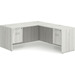 CLALD2039- Classic L-Shape Desk 66" W x 30" D with 42" Return and 2 Box/File Pedestals- Silver Birch
