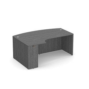 PL177L 71" LEFT PORKCHOP-BOWFRONT- NEWPORT GRAY
