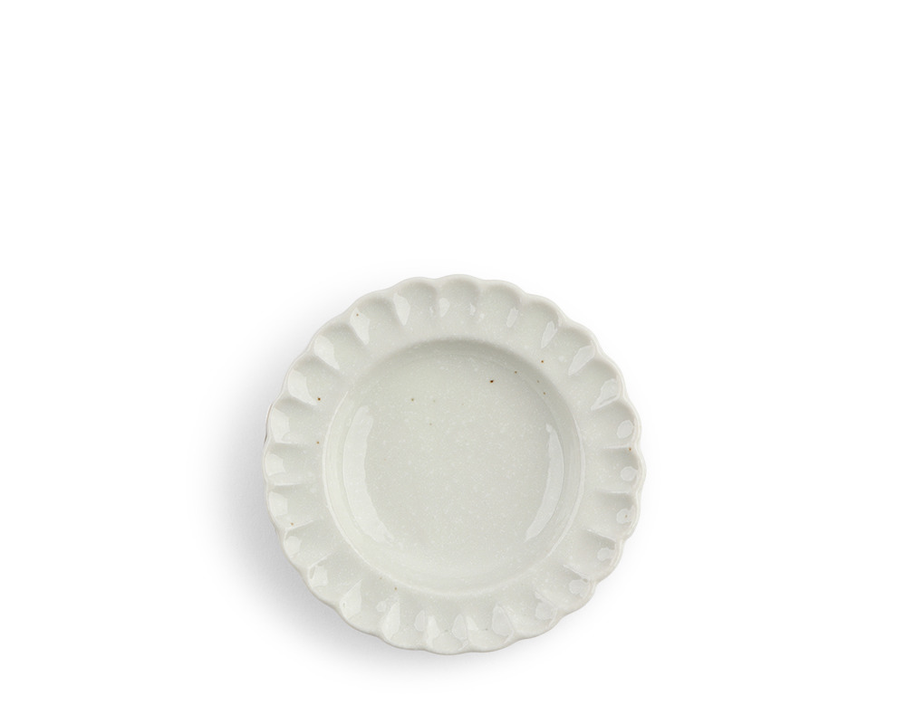 Sauce Dish Crimp White 3.5"