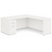 CLALD1046- Classic L-Shape Desk 71" W x 36" D with 47" Return and Box/Box/File Pedestal- White
