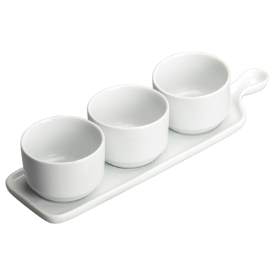 Winco WDP016-101 12" X 3-1/2" O.A. Trio Tapas Set