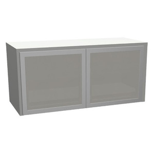 CLAHU4002 - Wall Mounted Hutch w/Silver Glass Doors - White