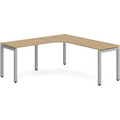 Elements Radius Desk 72" x 72" with Left Return - Aspen with Silver Legs