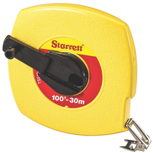 STARRETT KTS510-100ME-N Starrett 3/8'' x 100'/30m English/Metric Long Steel Tape