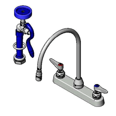 T&S Brass B-1172-96-135X Faucet Workboard 8" C/C