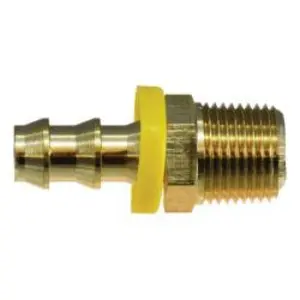 Straight Adapter, 1/2 in Push-On Hose Barbed x 1 in MNPTF, Brass