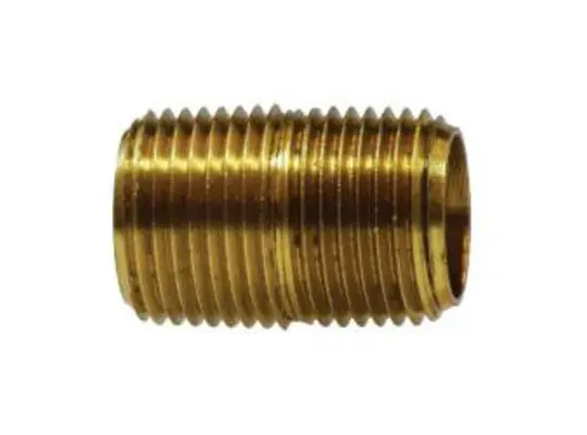 Close Nipple, 1/4-in MNPTF x 1/4-in MNPTF, 0.88 in, Brass