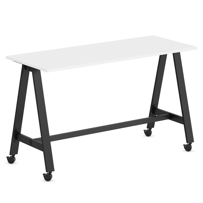 Signature Bistro Table 24" x 72" - White with Black Legs