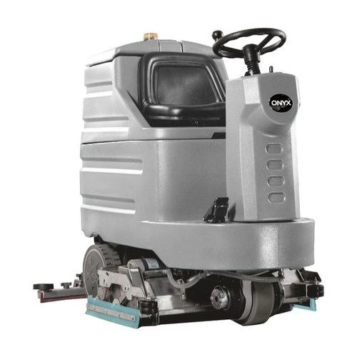 New Onyx 30" Riding Cylindrical Brush Automatic Floor Scrubber, 24 volt, 270 aH AGM maintenance free batteries. Traction drive.