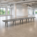 SIGBS4216N-WOOD - 18 ft. Boat Shape Signature Conference Table With Wood VA Legs
