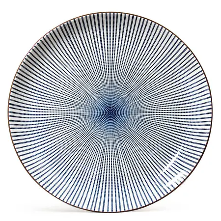 ミシャコシャ　プレート Blue Sendan Tokusa Plates and Bowls | Miya Japanese Ceramics