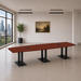 PALBS4238NBLACK - 12 ft. Classic Boat Shape Conference Table with black Palmer Base